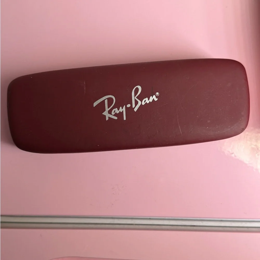 Ray-Ban pink and black Glasses with Red Case